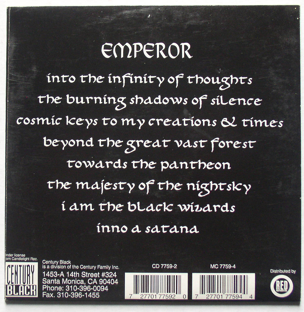 Emperor_In the nightside eclipse 1994 promo CD